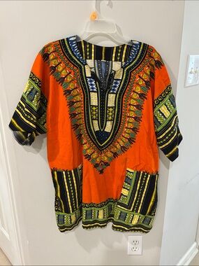 Advance Apparels Orange & Black African Dashiki Shirt